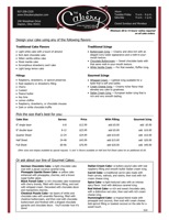 Cake Price Sheet